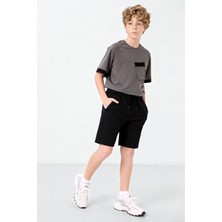 Tommy Life Siyah Standart Fit Basic Erkek Çocuk Şort - 11284