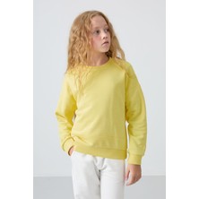 Oversize 3lü Paket Sarı-Ekru-Su Yeşili Kız Çocuk sweatshirt - 75150