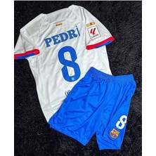 Maharet F.c B.a.r.c.e.l.o.n.a 2023-24 Sezon Pedri Beyaz Deplasman Çocuk Forması 3'lü Set