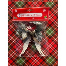 Beyaz 13 cm Noel Melek Kanadı Süsü, Yılbaşı Çam Ağacı Dekoru, Şık ve Zarif Tasarım