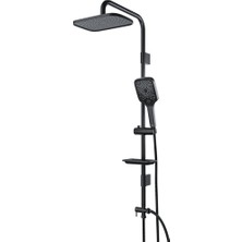 Elmas Duş Apollo Siyah Tepe Başlıklı Duş Seti