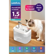 Westus Inpets H13 1.5l Otomatik Kedi Köpek Su Pınarı Çeşmesi Ultra Sessiz Su Sebili Şelalesi - USB Girişli