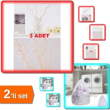 Hereveoyuncak 3 Adet Dalgalı Model Aromaterapi Dağıtıcı Rattan Difüzör Çubuk + Çamaşır Yıkama Filesi - 2li Set L7L