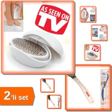 Hereveoyuncak Foot Care Ayak Bakım Törpüsü - Tekli Topuk Törpüsü + Topuk Nasır Jileti Raspa - 2li Set C9T9W4