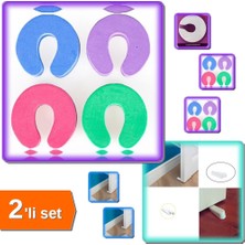 Hereveoyuncak Kapı Durdurucu Sünger Stoper 4 Adet + Kapı Stoperi Kapı Altı Stoperi 2 Adet Beyaz - 2li Set V9X9Z2