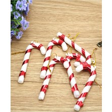 6 Adet Beyaz Şeker Kamışı, 15 Cm, Yılbaşı Süsü, Şık ve Doğal Dekorasyon.