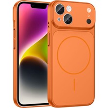 Apple iPhone 13 Uyumlu Kılıf Zebana Titanmag Colorshield Kılıf (Kablosuz Şarj) Turuncu