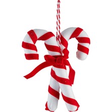 15 cm Kırmızı Renkli Yılbaşı Süsü Baston Şeker, Şık ve Neşeli Dekorasyon Parçası