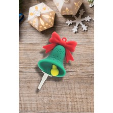 Renkli 4'lü Silikon Yılbaşı Süsü Seti, Pasta Üstü ve Anahtarlık Dekoru