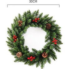 30CM Çok Renkli Kozalak ve Berry Kokinalı Yılbaşı Kapı Süsü