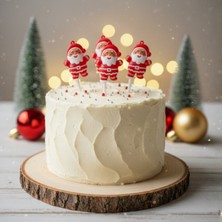 Kırmızı Noel Baba Pasta Süsü Seti, Cupcake Topper ve Kek Dekorasyon Figürleri