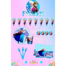 Zayna's Elsa Frozen Temalı 24 Kişilik Mini Doğum Günü Parti Seti