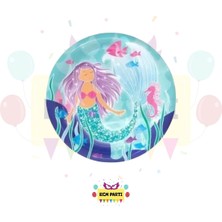 Zayna's Deniz Kızı Temalı Karton Tabak 8 Li - Doğum Günü Parti Seti Malzemeleri