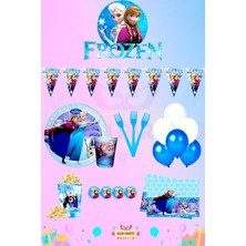 Zayna's Elsa Frozen Temalı 16 Kişilik Ultra Doğum Günü Parti Seti