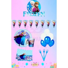 Zayna's Elsa Frozen Temalı 4 Kişilik Eko Doğum Günü Parti Seti