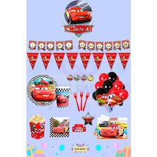Zayna's Cars-Arabalar Temalı 8 Kişilik Maxi Doğum Günü Parti Seti