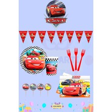 Zayna's Cars-Arabalar Temalı 32 Kişilik Mini Doğum Günü Parti Seti