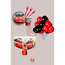 Zayna's Cars Temalı Doğum Günü Parti Seti - Erkek Çocuklara Özel Süsleme Parti Malzemeleri 24 Kişilik