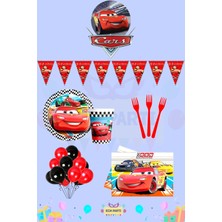 Zayna's Cars-Arabalar Temalı 4 Kişilik Eko Doğum Günü Parti Seti