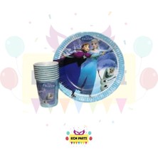 Zayna's Frozen Elsa Temalı Karton Tabak ve Bardak Seti 16 Lı - Doğum Günü Parti Seti Malzemeleri
