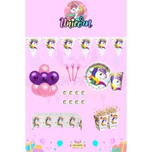 Zayna's Unicorn Temalı 24 Kişilik Ultra Doğum Günü Parti Seti