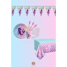 Zayna's Deniz Kızı Temalı 8 Kişilik Ekonomik Doğum Günü Parti Malzemeleri Seti