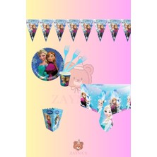 Zayna's Frozen Elsa Temalı Doğum Günü Parti Seti - Kız Çocuk Karlar Ülkesi Elsa Doğum Günü Süsleri 8 Kişilik