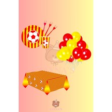 Zayna's Taraftar Sarı Kırmızı Temalı 24 Kişilik Set Medib - Doğum Günü Parti Seti Malzemeleri Eğlence