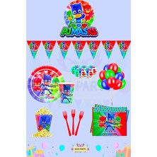 Zayna's Pijamaskeliler Temalı 8 Kişilik Ultra Doğum Günü Parti Seti