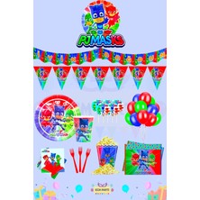 Zayna's Pijamaskeliler Temalı 8 Kişilik Full Doğum Günü Parti Seti