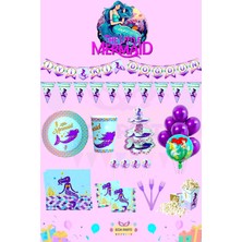 Zayna's Deniz Kızı Temalı 8 Kişilik Maxi Doğum Günü Parti Seti