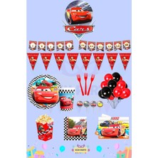 Zayna's Cars-Arabalar Temalı 8 Kişilik Full Doğum Günü Parti Seti