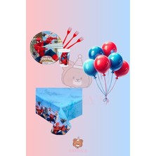 Zayna's Örümcek Adam Doğum Günü Parti Seti - Erkek Çocuklara Özel Parti Malzemeleri 8 Kişilik