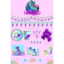 Zayna's Deniz Kızı Temalı 32 Kişilik Full Doğum Günü Parti Seti