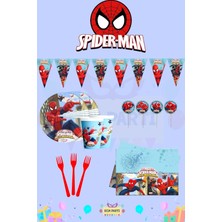 Zayna's Örümcek Adam Temalı 16 Kişilik Mini Doğum Günü Parti Seti