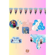 Zayna's Frozen Elsa Temalı Karlar Ülkesi 8 Kişilik Doğum Günü Parti Seti - Elsa Frozen Konsept Parti Süs