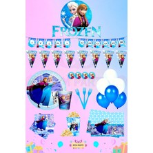 Zayna's Elsa Frozen Temalı 32 Kişilik Full Doğum Günü Parti Seti