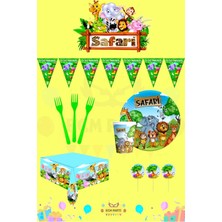 Zayna's Safari Temalı 16 Kişilik Extra Mini Doğum Günü Parti Seti