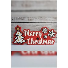 Çok Renkli Noel Dekoratif Yazı, Kapı ve Duvar Süsü, Masa Üstü Süs 252X110MM