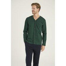 NemereSoft Kocabey 9267 Erkek V.yaka Boydan Düğmeli Pijama Takım