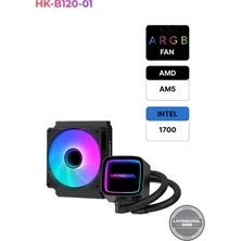 Hk Serisi Rgb Fanlı Infinite Panel Cpu Işlemci 120MM Sıvı Soğutma Sistemi Amd / Intel Uyumlu