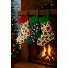 Waldern Dekoratif Yılbaşı Çorap 25*26 cm Çok Renkli Yılbaşı Süsleme için Özel Tasarım