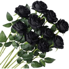 Teotake 10 Adet Yapay Gül Buketi (Siyah - Çiçek Açan Güller) (Yurt Dışından)