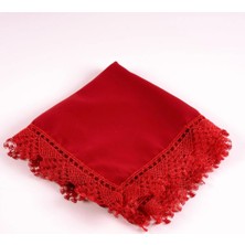 Hayrat Neşriyat Iğne Oyalı Şal (Namaz Örtüsü, 144X68 Cm. Kırmızı)