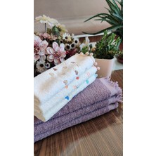 A.Z.H. (6.lı Set) Çeyizlik Püsküllü Jakarlı Lüks Bukle Saçaklı Havlu Seti 30X50 cm