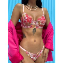 Cansoy Dantel Balenli Kapsız Sütyen Takımı