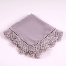 Hayrat Neşriyat Iğne Oyalı Şal (Namaz Örtüsü, 144X68 Cm. Gri)