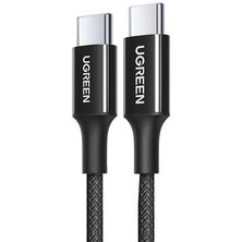 Ugreen Usb-C 100W 5A Qc Pd Örgülü Hızlı Şarj Kablosu, 1 Metre, Siyah, 65249
