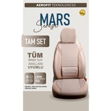 ALLDAYSM Toyota Hilux Uyumlu Lüx Bel Destekli Yarı Deri Oto Koltuk Kılıfı Bej Renk Aldys