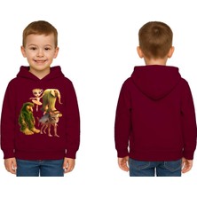 Sedirli Unisex Brainrot Baskılı Çocuk Swaetshirt Kapüşonlu 3 Iplik Şardonlu
